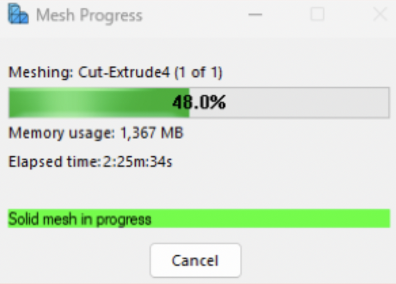 Meshing Progress